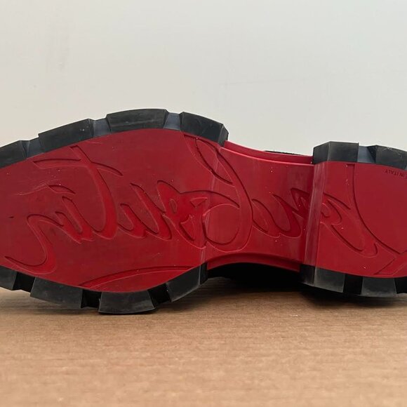 Christian Louboutin Mens Our Georges 2 Flat Black Suede Combat Lace Up Boot 44.5 - Picture 8 of 15